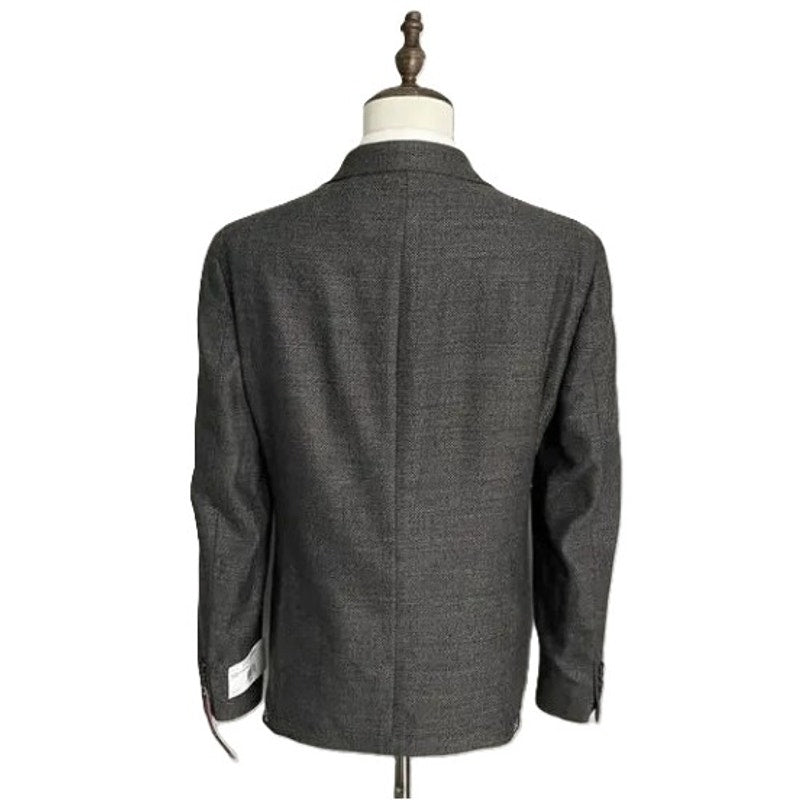 Calvin Klein Men's 44 Reg Sport Coat Slim-Fit Wool Black/White Herringbone