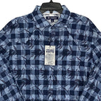 Daniel Cremiuex 38 Kyoto Men's Large Gingham Print Shirt Long Sleeve Blue