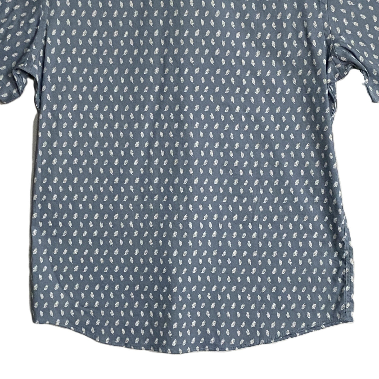 Faherty Shirt Men's Medium The Movement Short Slv Shirt Marine Palm Foliage