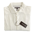Michael Kors Dress Shirt Men's XL Slim Fit Long Sleeve Stretch White Knit
