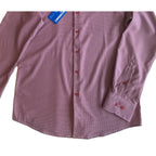 Nautica Dress Shirt Men's 14-14.5 32/33 Performance Slim Fit Red/Navy Check