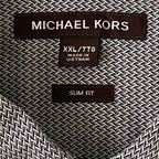 Michael Kors Dress Shirt Men's XXL Button-Down Slim Fit Black/White Geo