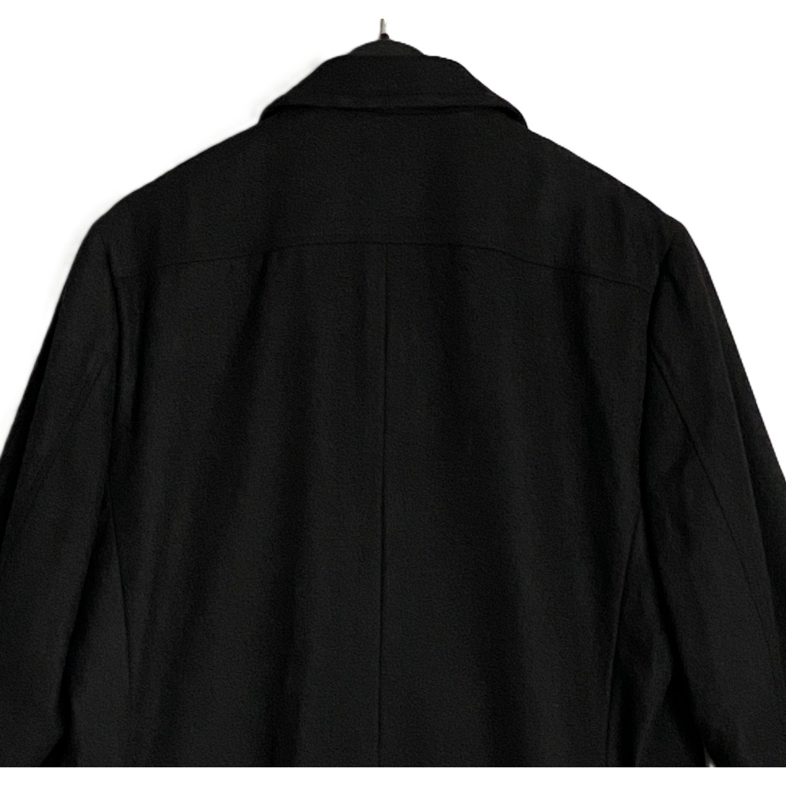 Nautica Men's 42 Regular Overcoat Double-Breasted Wool Blend Lined Black