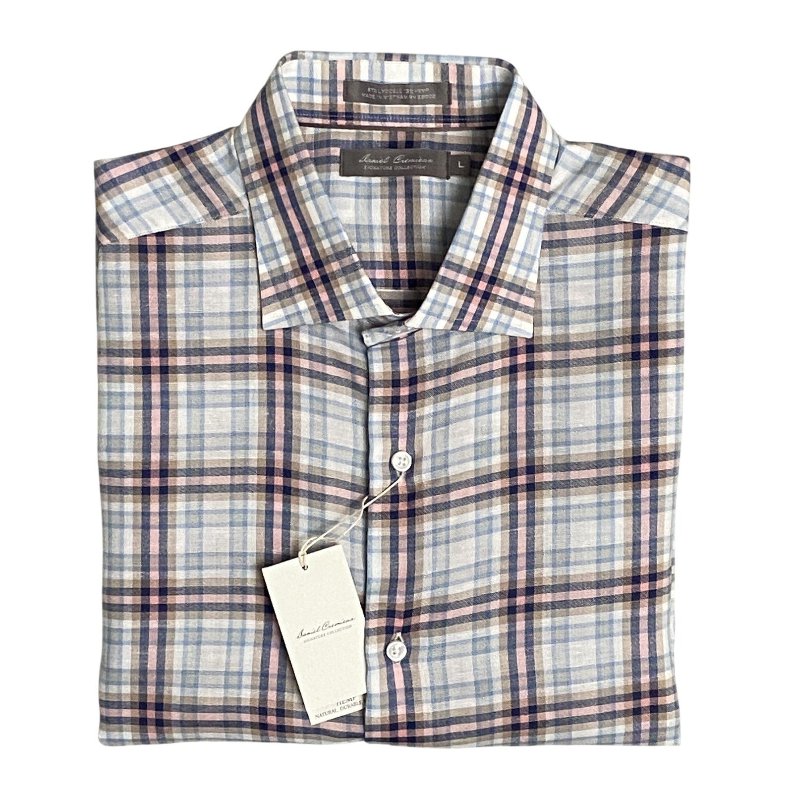 Daniel Cremieux Shirt Signature Collection Men's Large Shirt Hemp Blend