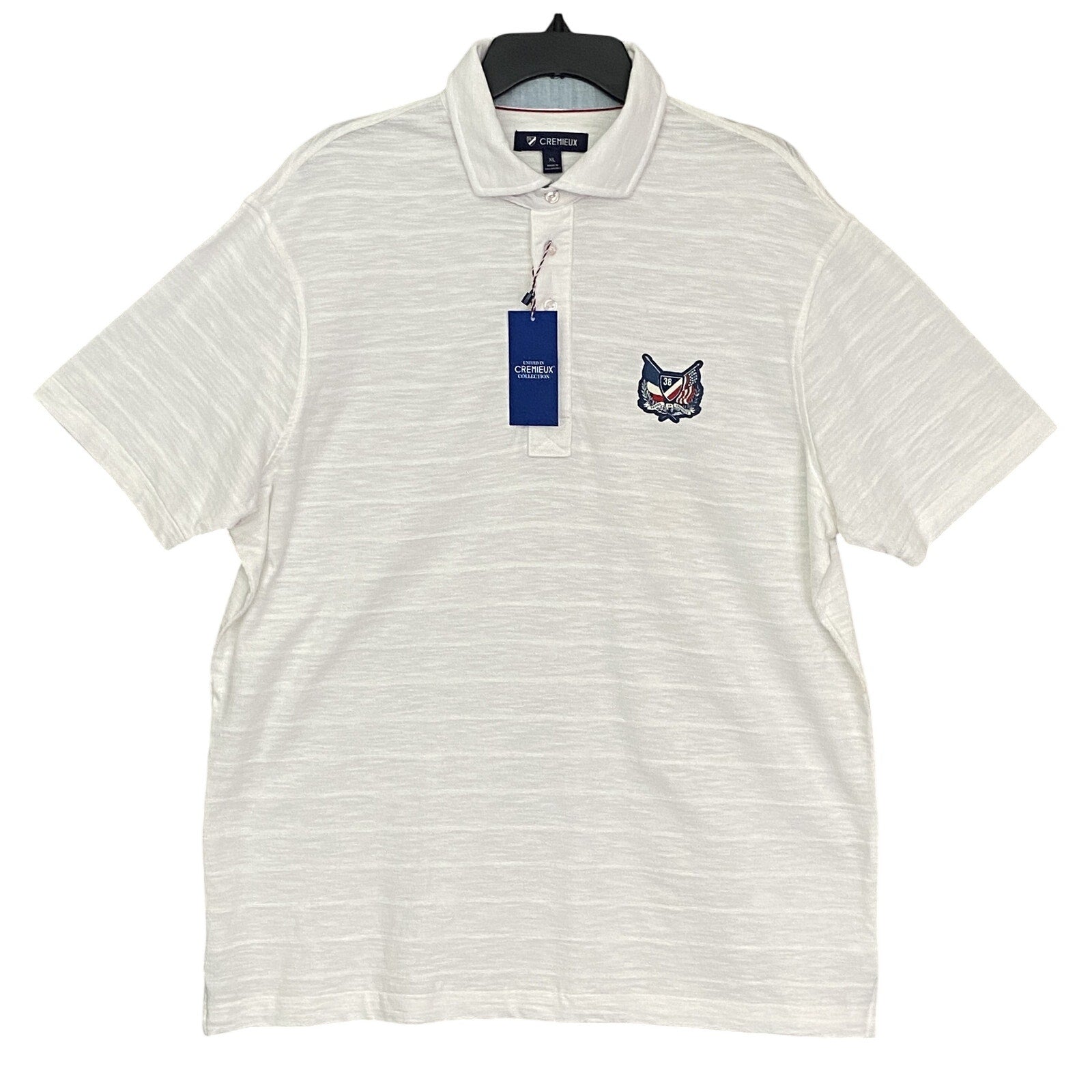 Daniel Cremieux Polo Shirt Men's XL Short Sleeve Polo Shirt White Stripe