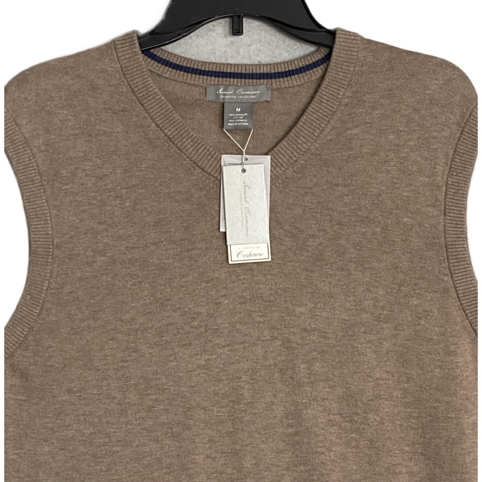 Daniel Cremieux Sweater Vest Men's Medium Supima Cotton Cashmere Brown