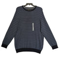 Perry Ellis Men's XLT Big & Tall Geometric Jacquard Crew Neck Sweater Indigo