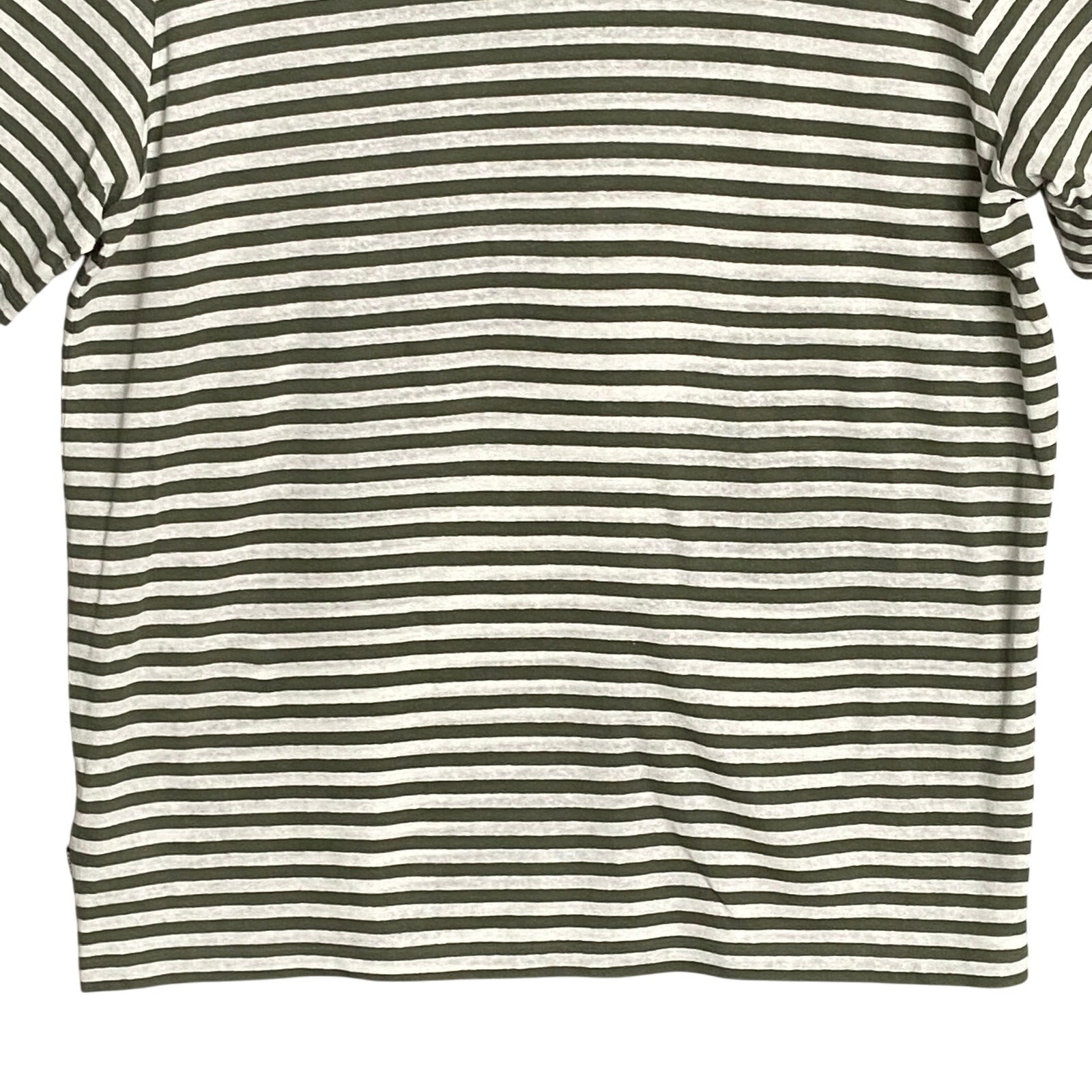 Boss Short Sleeve T-Shirt Men's 3XT Big & Tall Cotton Linen Green Stripe