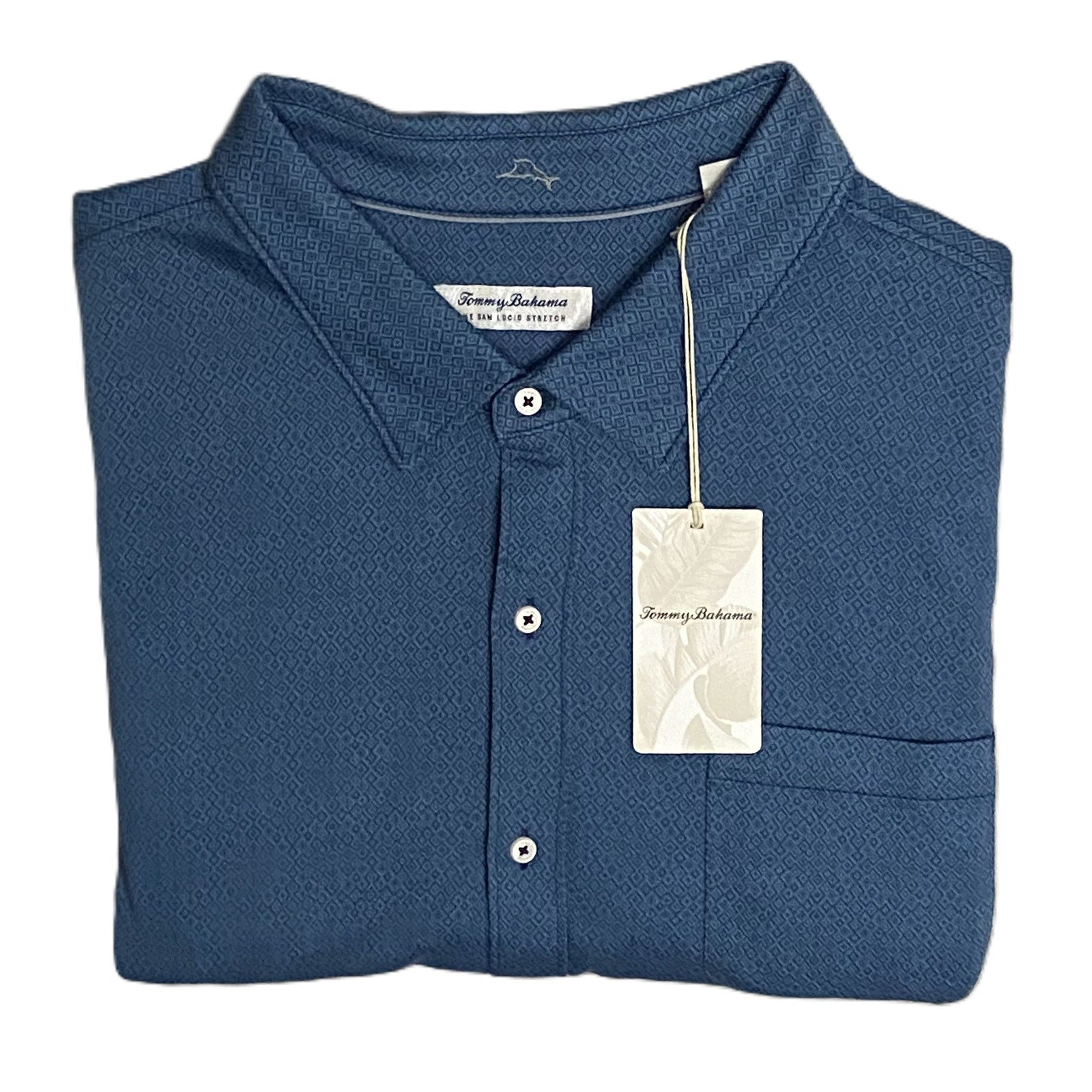 Tommy Bahama Shirt Men's 3XLT Big & Tall "San Lucio Stretch" Long Slv Blue