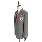 Tayion Men's 44L Suit Jacket Acontour Lined Stretch Fabric Grey Stripe