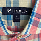 Daniel Cremieux 38 Men's Large Short Sleeve Button-Up Shirt Pink & Blue