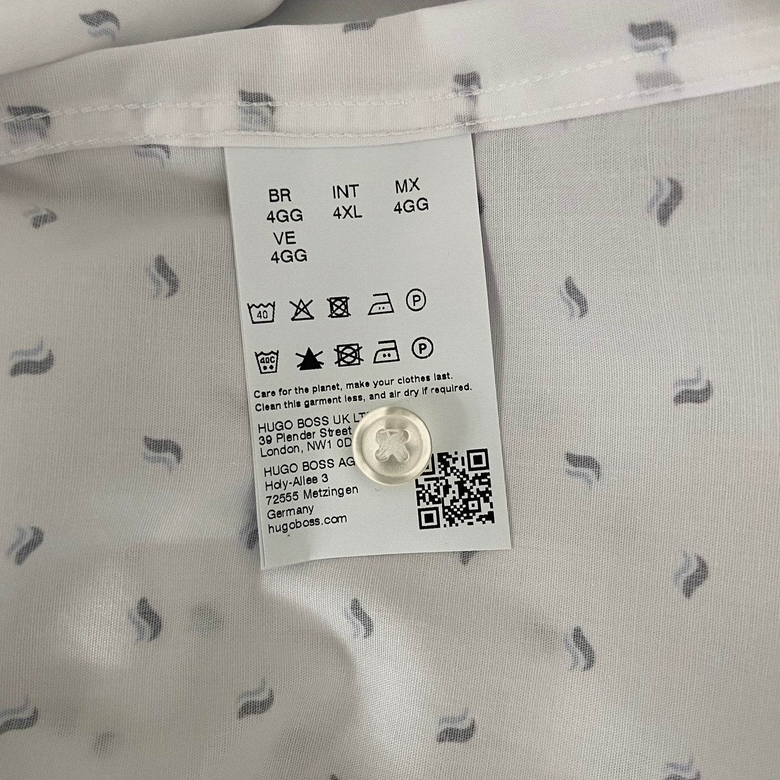 Boss Shirt Men's 4XL Big & Tall Roan Short Sleeve Shirt Stretch White/Blue