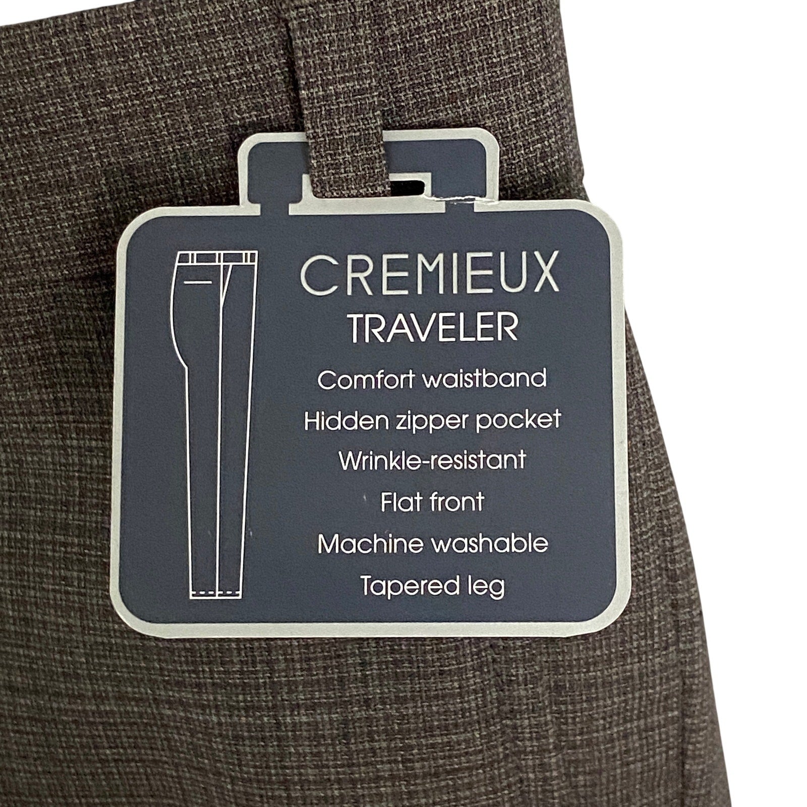 Daniel Cremieux Dress Pants Traveler Men's 46R Raw Hem Comfort Waistband Tan