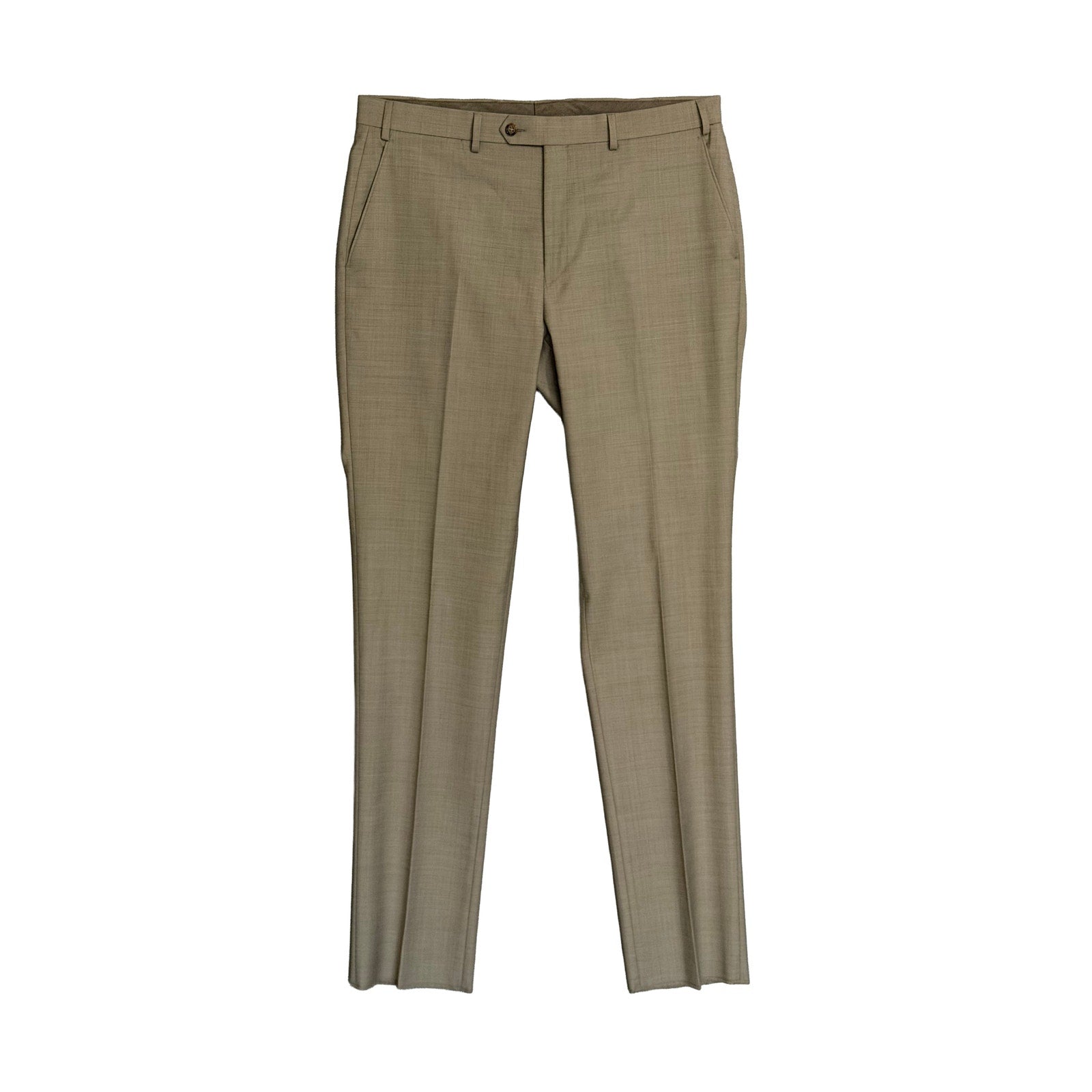 Hickey Freeman Suit Pant Men's 36W Suit Pant Flat Front Stretch Wool Tan