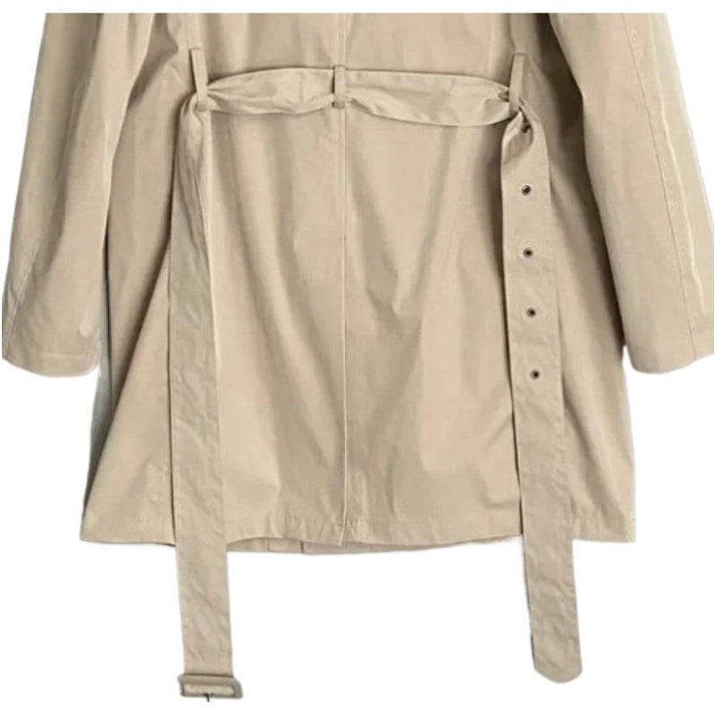 Tommy Hilfiger Men's 40 Short Double-Breasted Belted Trench Coat Beige