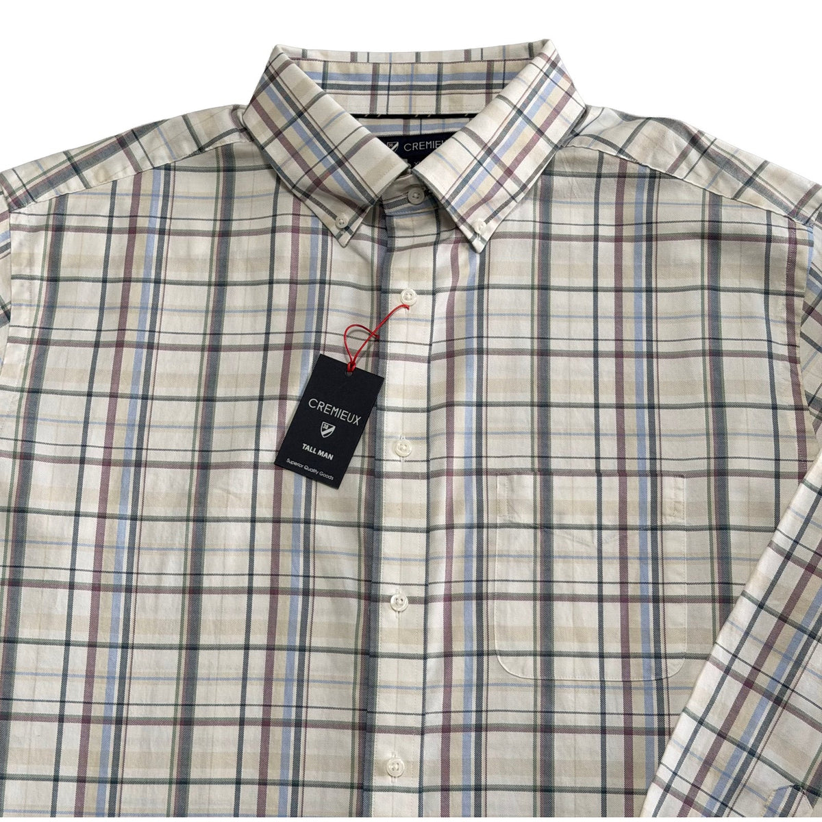 Daniel Cremieux Dress Shirt Men's XLT Big & Tall Button-Down Stretch Check
