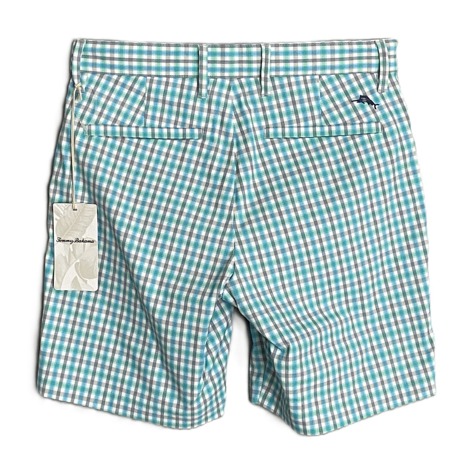 Tommy Bahama Men's 28x8 Island Zone Shorts Blue Gray White Check