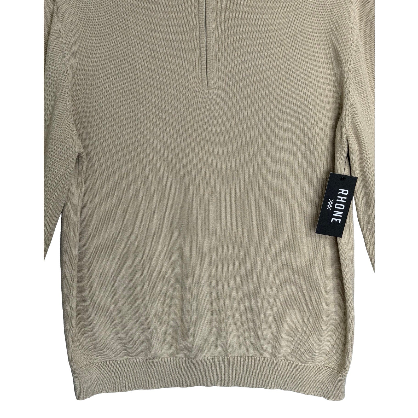 Rhone 1/4 Zip Pullover Men's Large Commuter Sweater Mock Neck Bone