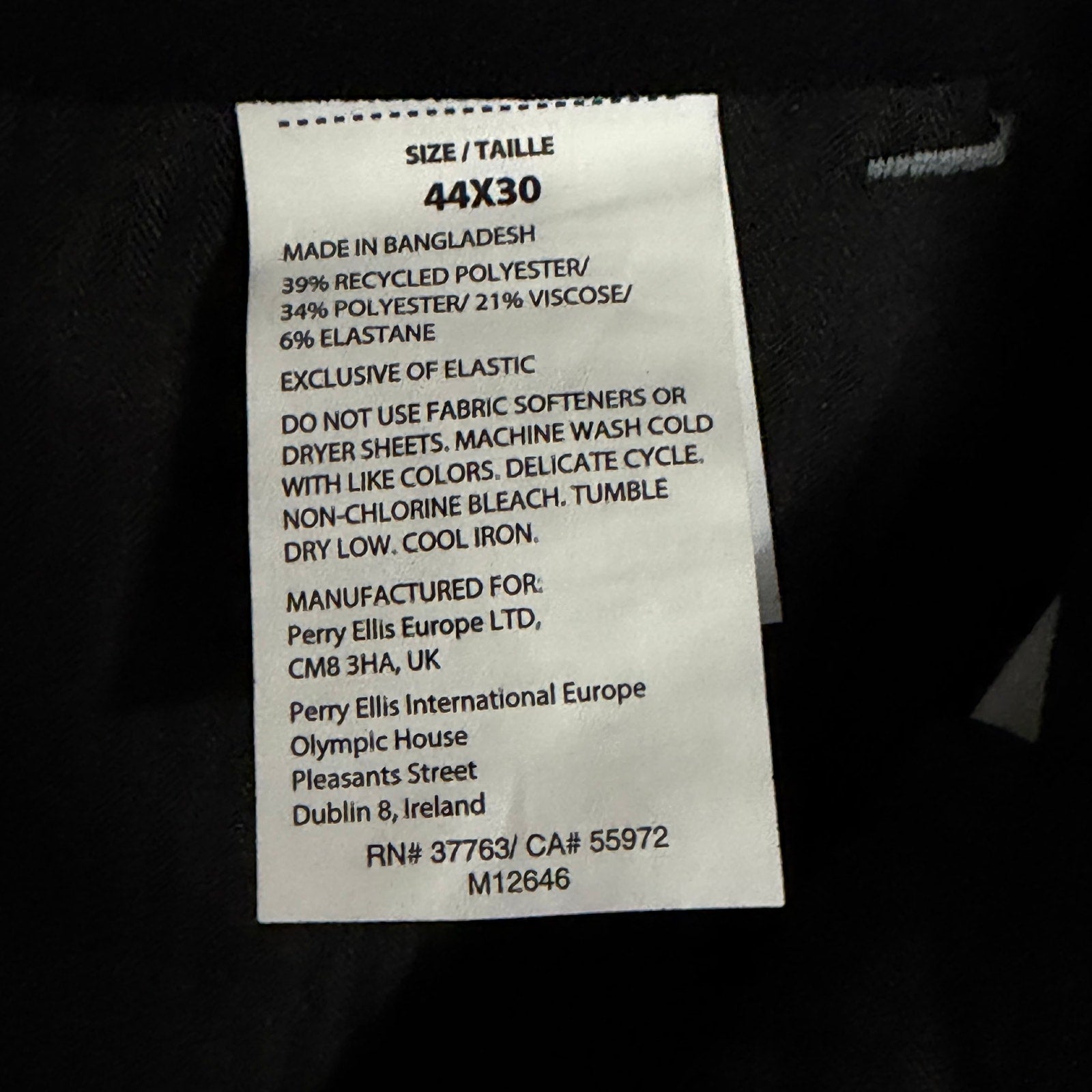 Perry Ellis Portfolio Pants Men's 44x30 Modern Fit Dress Pant Chiseled Stone