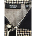 Murano Polo Shirt Men's LT Big & Tall Short Sleeve Brown Black Houndstooth