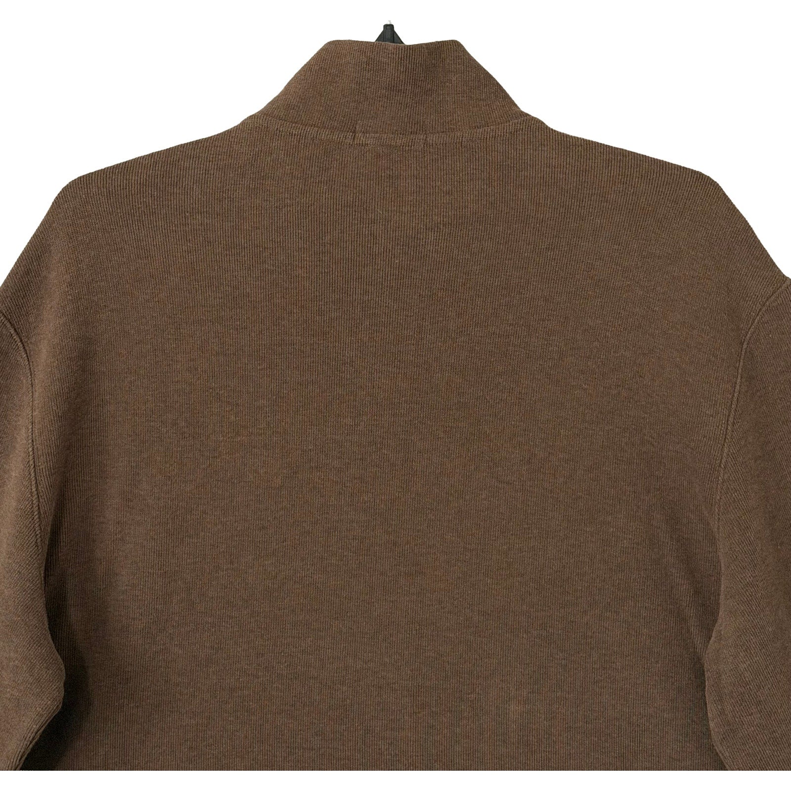 Polo Ralph Lauren Quarter-Zip Men's XXL Mock Neck Cotton Knit Pullover Brown