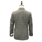 Tommy Hilfiger Men's 36 Regular Suit Jacket Modern Fit Wool Grey Camel Plaid