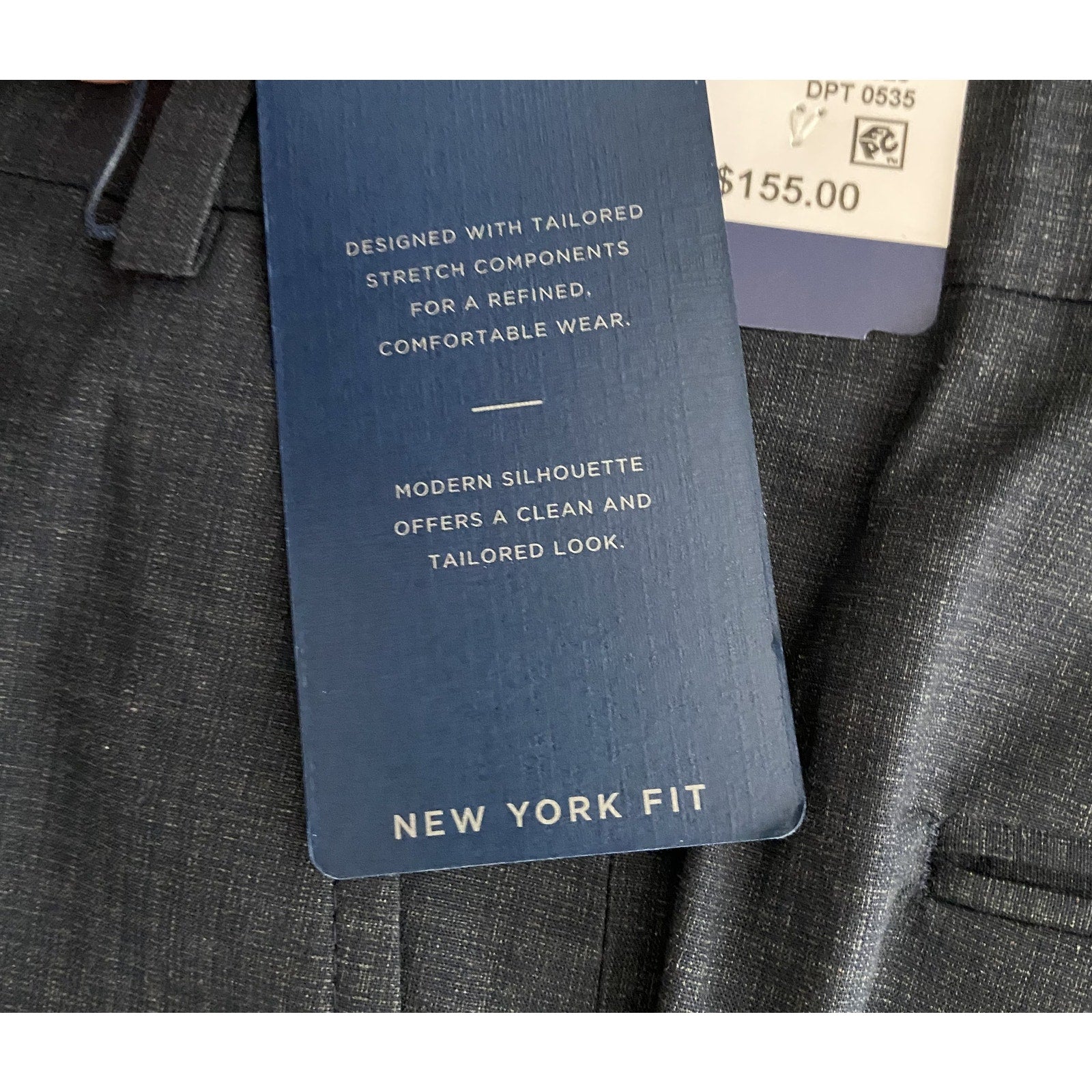 Hart Schaffner Marx Pant Men's 42x30 Dress Pant Platinum New York Fit Blue