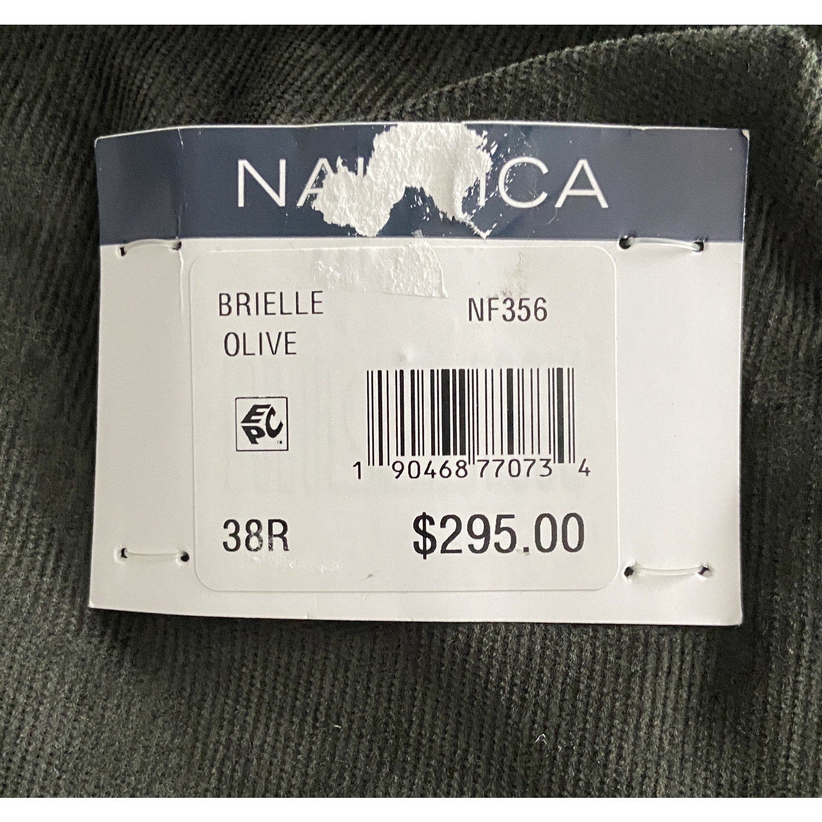 Nautica Sport Coat Men's 38 Regular Corduroy Modern Fit Stretch Dark Olive