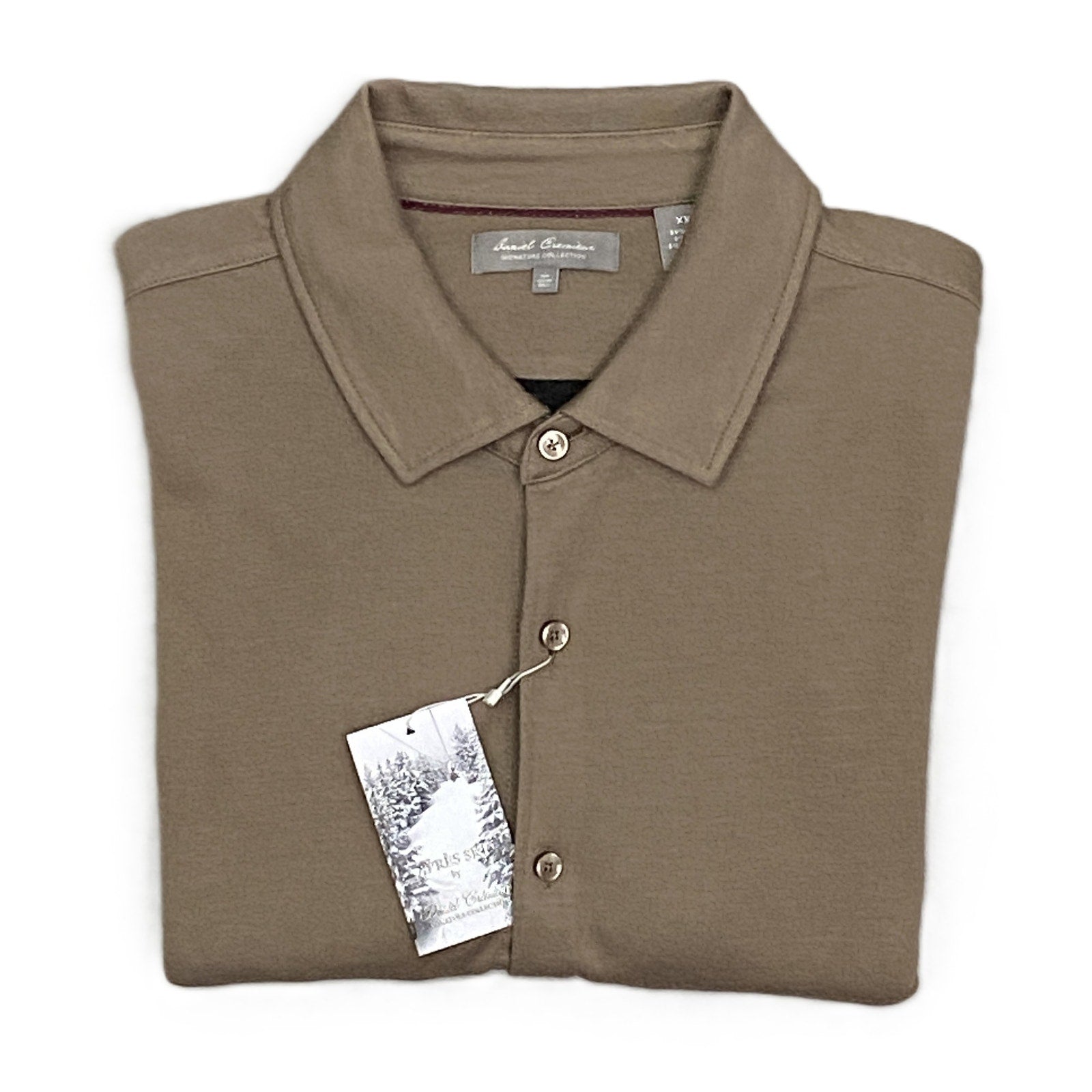 Daniel Cremieux Signature Collection Men's XXL Long Sleeve Polo Shirt Brown