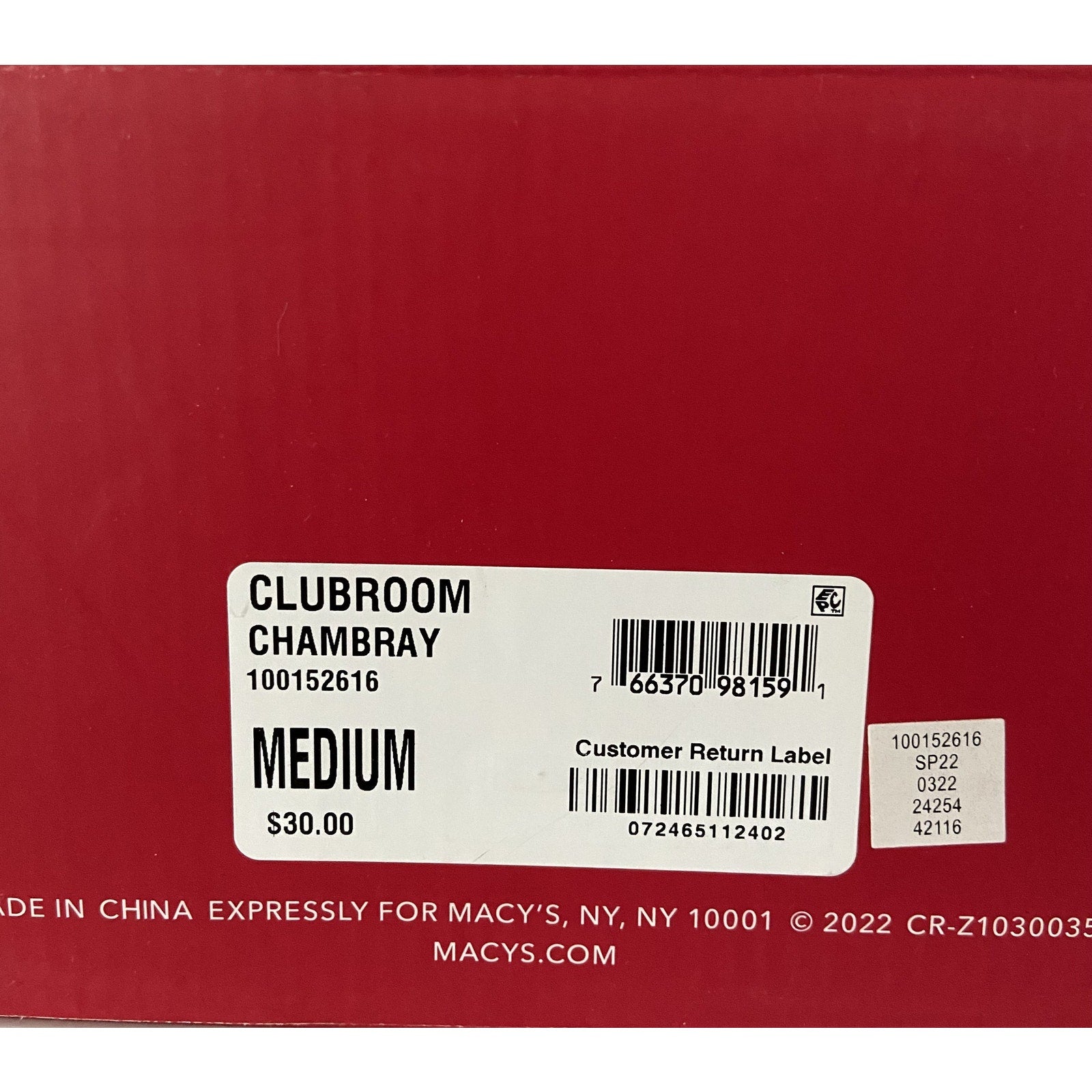 Club Room Men's Slippers Cushioned Bed Slides Comfort Soles Chambray M 8-9