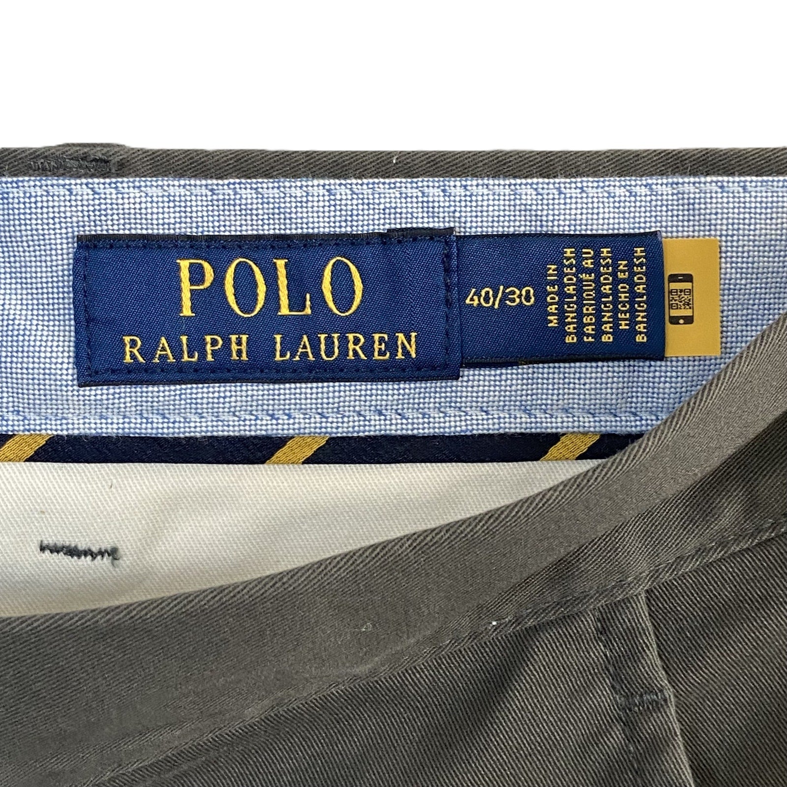 Polo Ralph Lauren Pants Bedford Chino Flat Front Stretch Gray Men's 40"x30"
