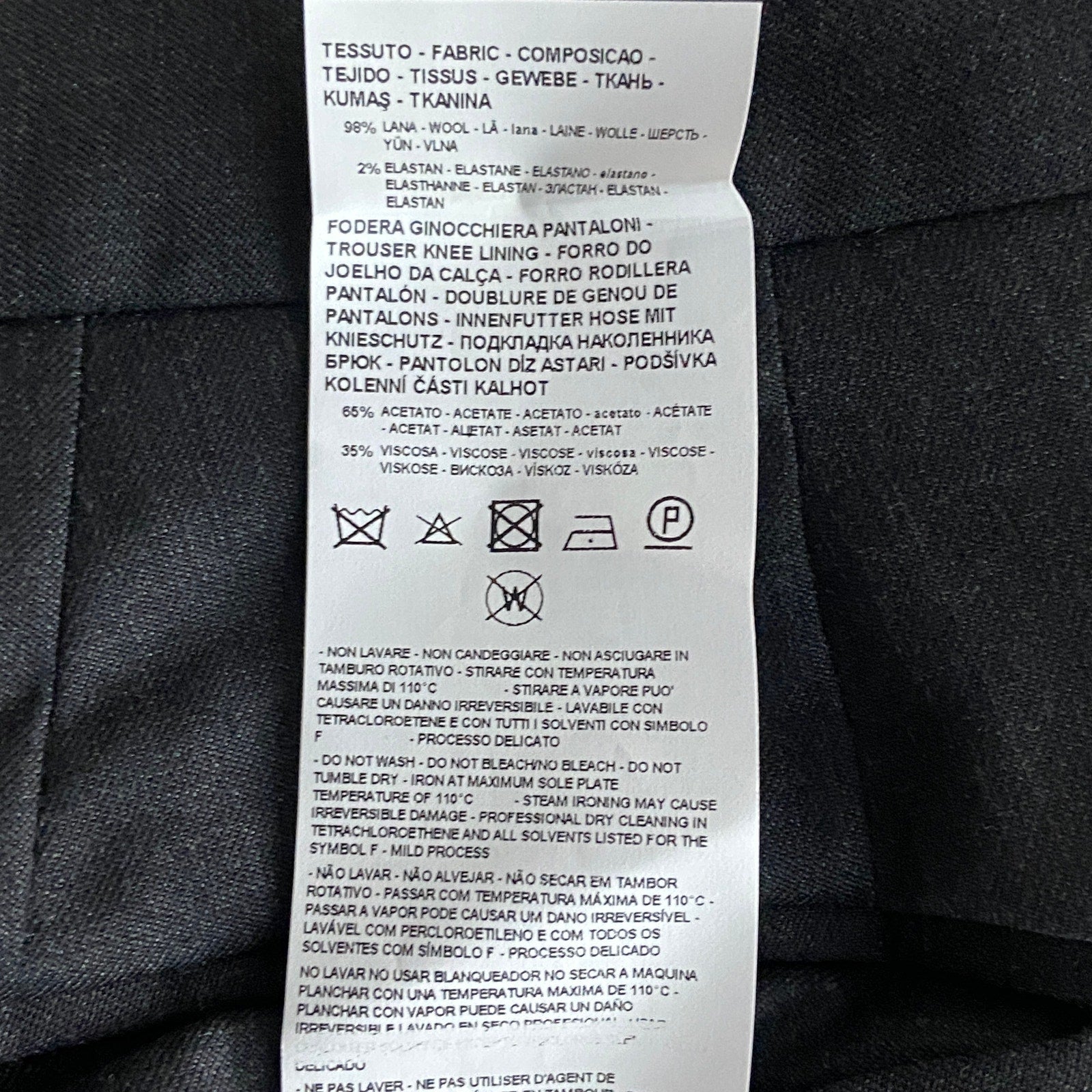 Armani Exchange Pants Men's 40W Dress Trousers Raw Hem Stretch Wool Gray