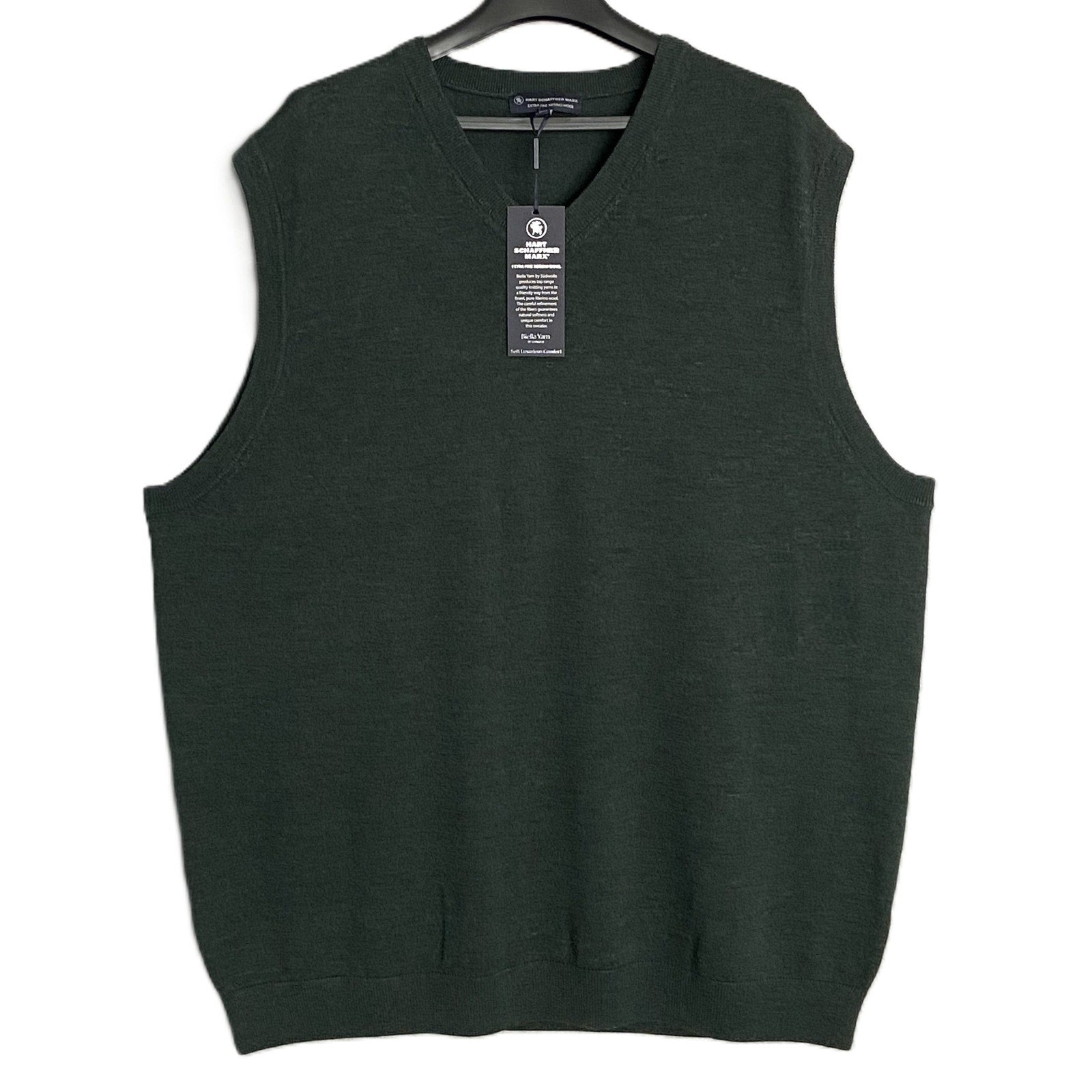 Hart Schaffner Marx Sweater Vest Men's 3XB Big & Tall Wool Dk Spruce Heather