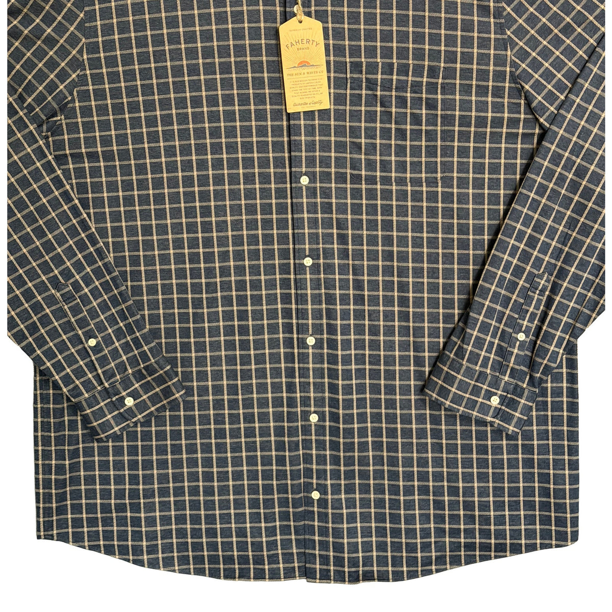 Faherty Coastline Knit Shirt Men's 3XLT Big & Tall Supima Cotton Twilight Check