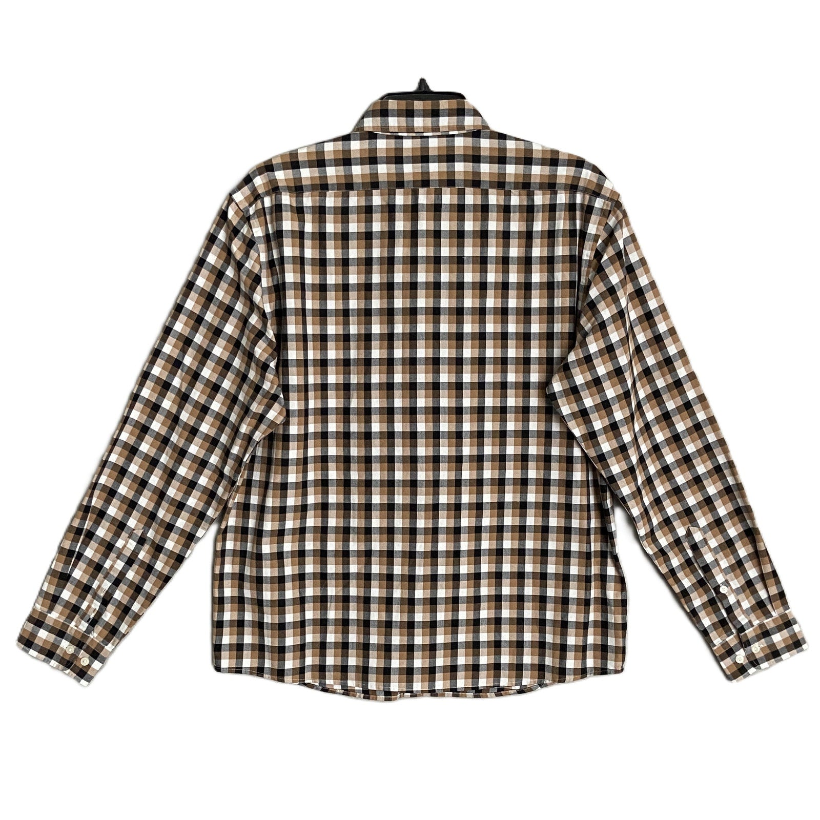 Boss Men's XL Regular Fit Long Sleeve Button-Down Shirt Gingham Print