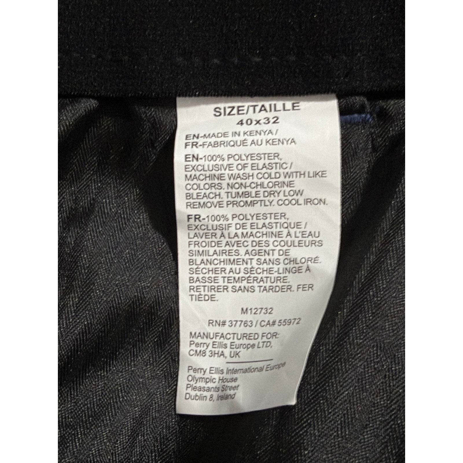 Perry Ellis Portfolio Pants Men's 40"x32" Dress Pants Modern Fit Indigo