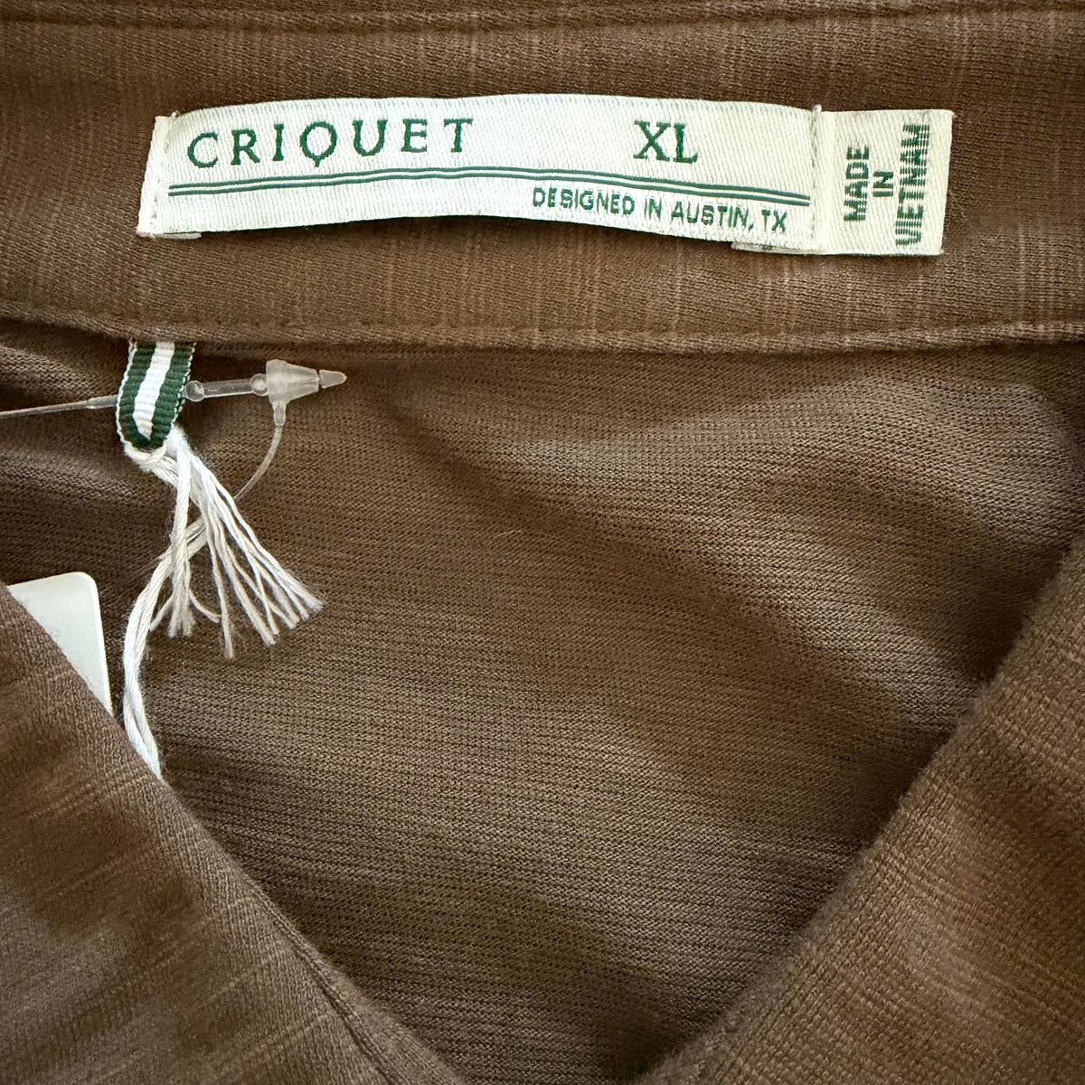 Criquet Polo Shirt Men's XL Long Sleeve Moisture Wicking Quick Dry Single Malt