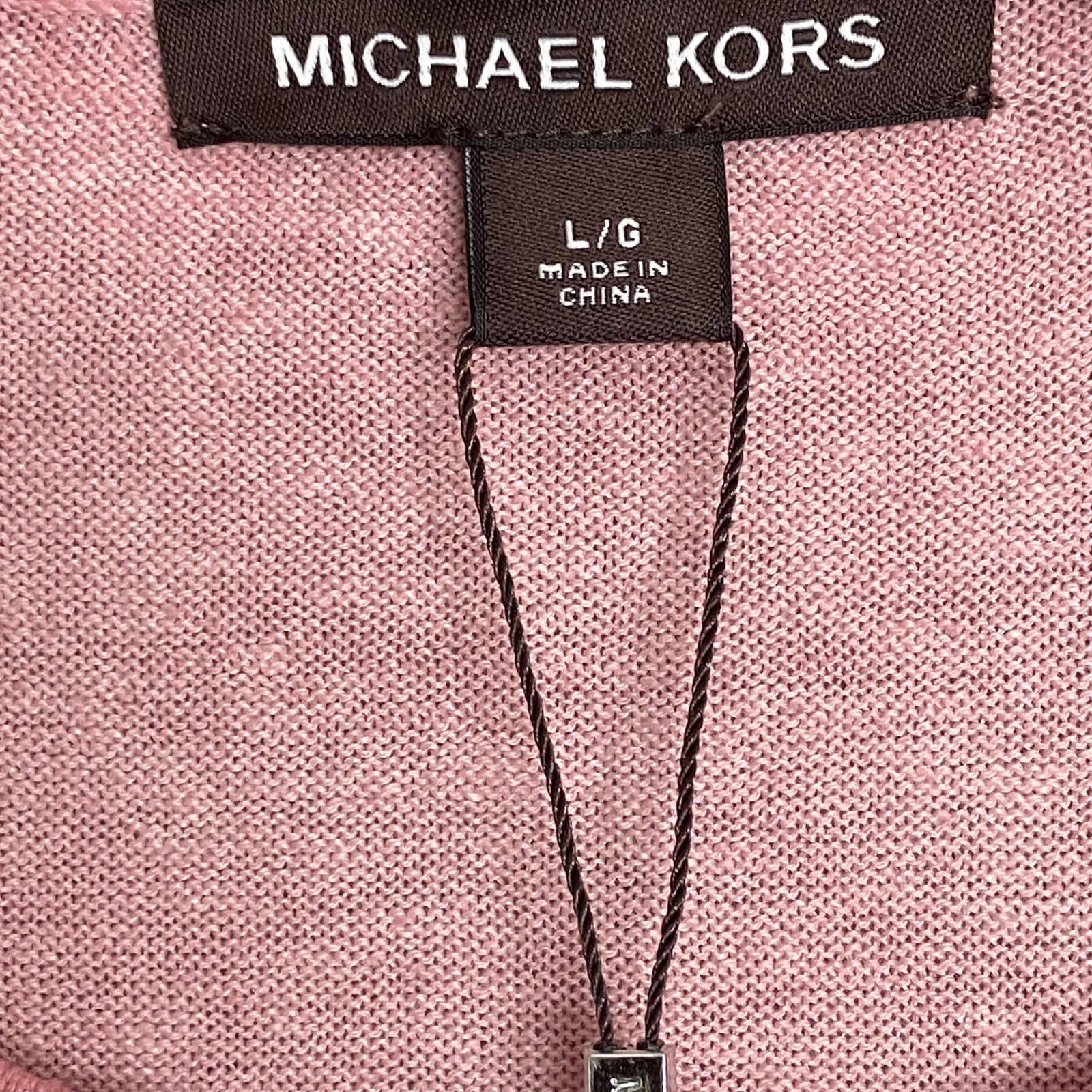 Michael Kors T-Shirt Men's Large Long Sleeve Crew Neck Linen Dusty Rose