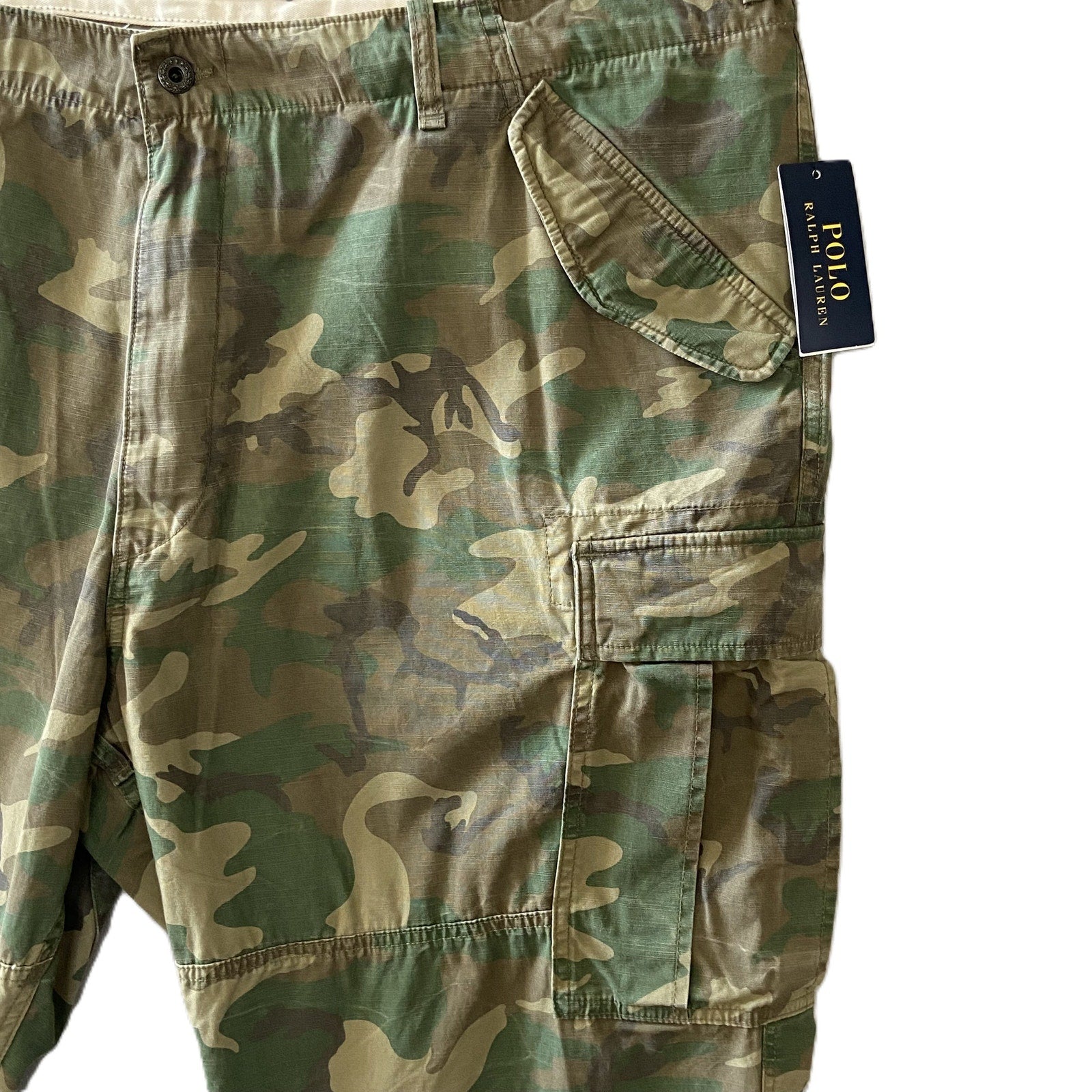 Polo Ralph Lauren Men's 48Bx30 Big & Tall Classic Fit Camo Canvas Cargo Pant