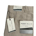 Perry Ellis Portfolio Pants Men's 40"x32" Modern Fit Dress Pants Linen Blend