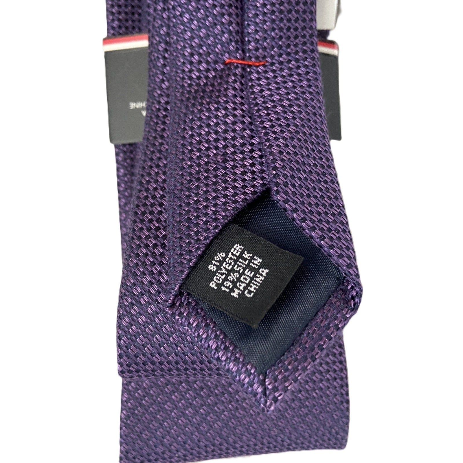Tommy Hilfiger Men's Tie Juniper Textured Necktie Purple 3" Silk Blend