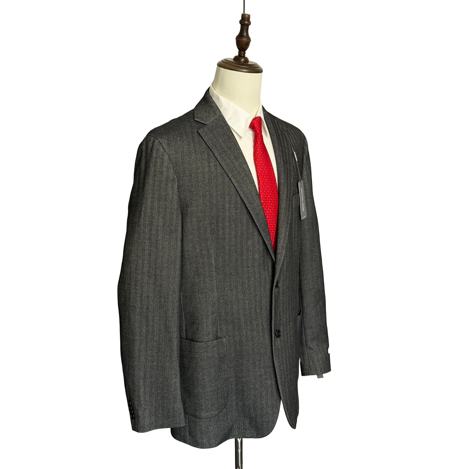 Michael Kors Sport Coat Men's 46 Long Classic Fit Charcoal Herringbone