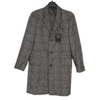 Lauren Ralph Lauren Overcoat Men's 40 Regular Wool Blend Black & White Plaid