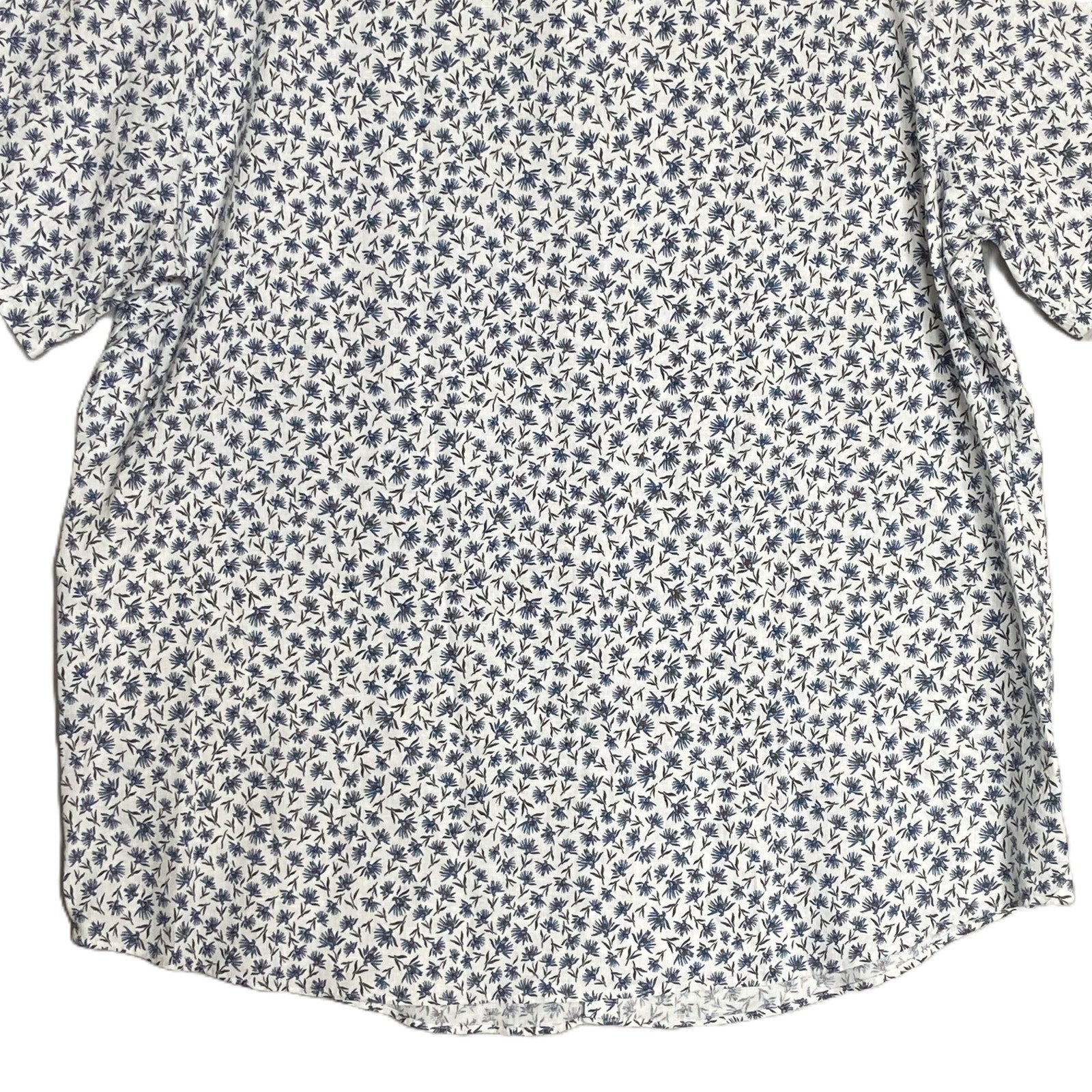 Boss Shirt Men's 5XL Big & Tall Short Sleeve Stretch Linen Shirt Blue Floral