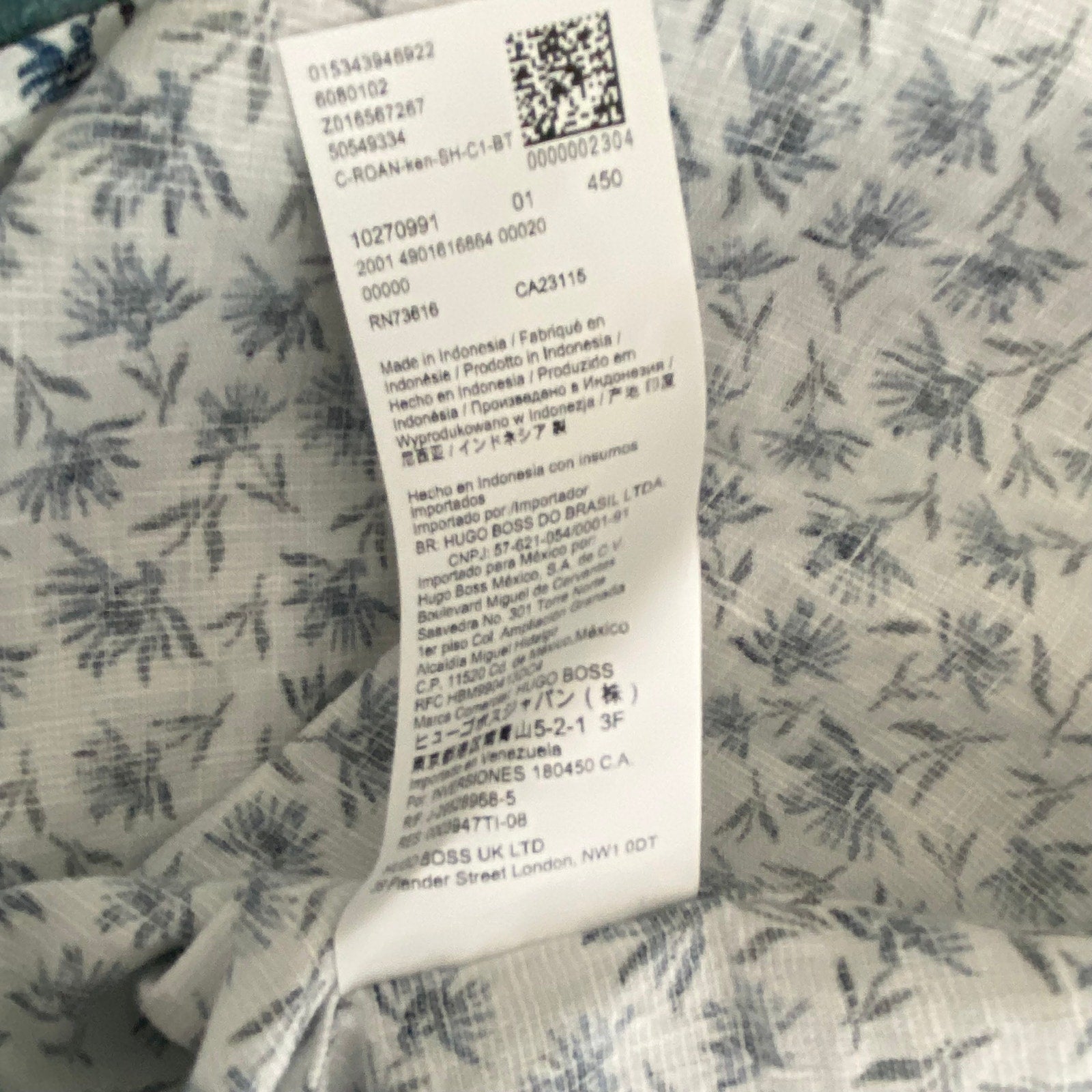 Boss Shirt Men's 5XL Big & Tall Short Sleeve Stretch Linen Shirt Blue Floral