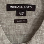 Michael Kors Linen Shirt Men's XL Classic Fit Short Sleeve Gray Heather