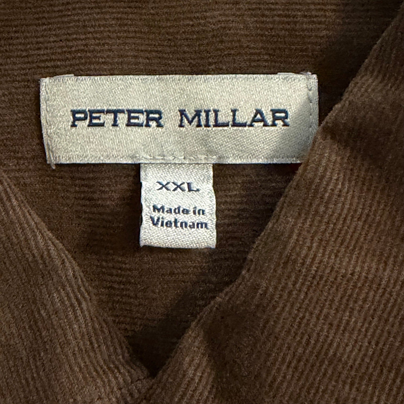 Peter Millar Cotton Cashmere Corduroy Sport Shirt Men's XXL French Press