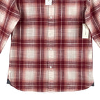 Sun + Stone Shirt Men's Small Woven Long Sleeve Button Up Raspberry Plaid
