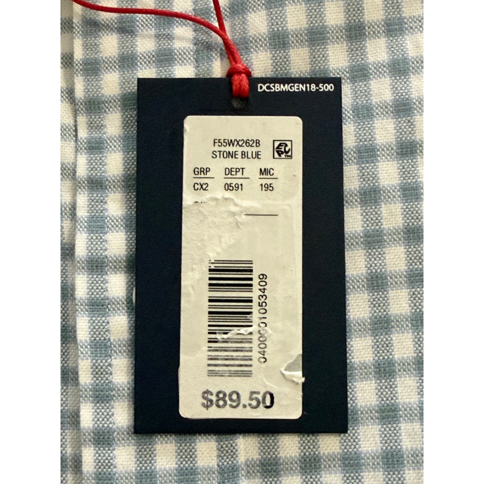 Daniel Cremieux Oxford Shirt Men's 4XB Big & Tall Button-Down Stretch Stone Blue Gingham