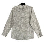 Bar III Dress Shirt Men's Medium 15-15 1/2 32/33 Slim Fit Untuck White Navy